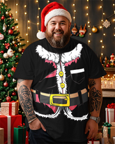 Weihnachtsmann-Shirt für Herren, Übergröße, kurzärmelig
